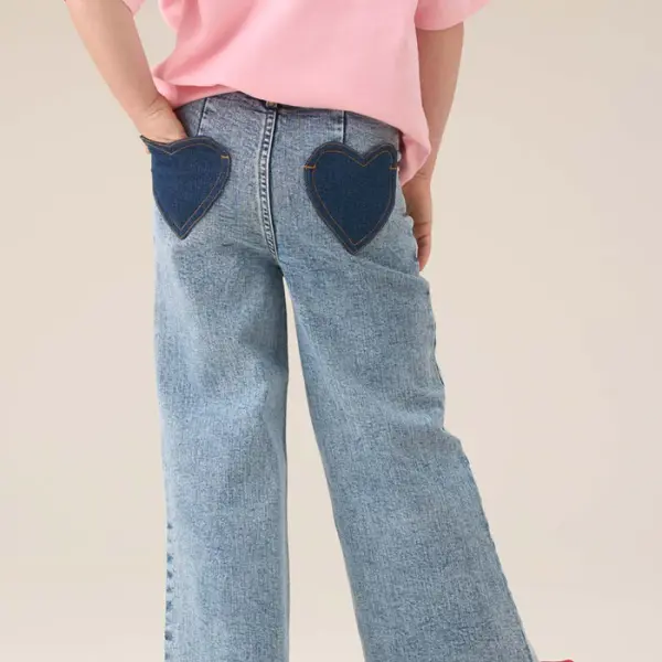 Wide Leg Heart Pocket Jean