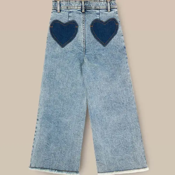 Wide Leg Heart Pocket Jean