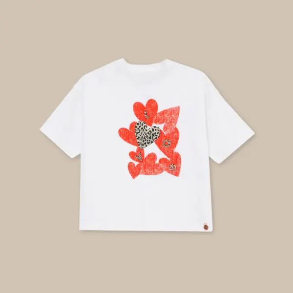 Quinn Heart Print Oversized Tee