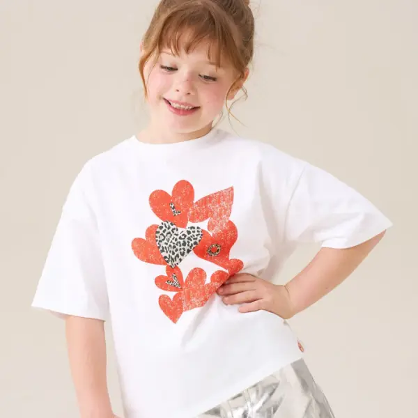Quinn Heart Print Oversized Tee