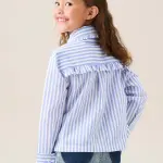 Iris Stripe Corsage Collar Shirt