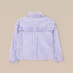 Iris Stripe Corsage Collar Shirt