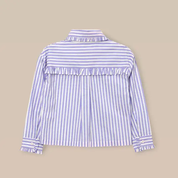 Iris Stripe Corsage Collar Shirt