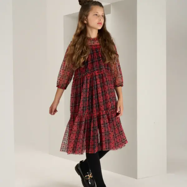 Cara Tartan Spot Dress