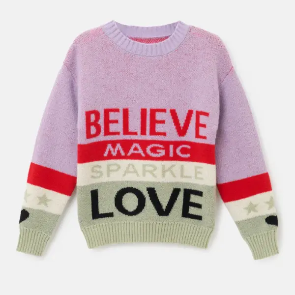 Norah Pink Believe Slogan Jumper