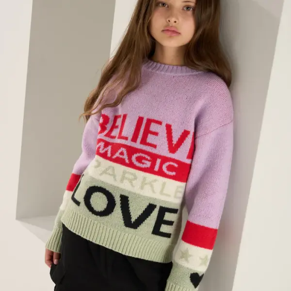 Norah Pink Believe Slogan Jumper