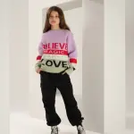 Norah Pink Believe Slogan Jumper