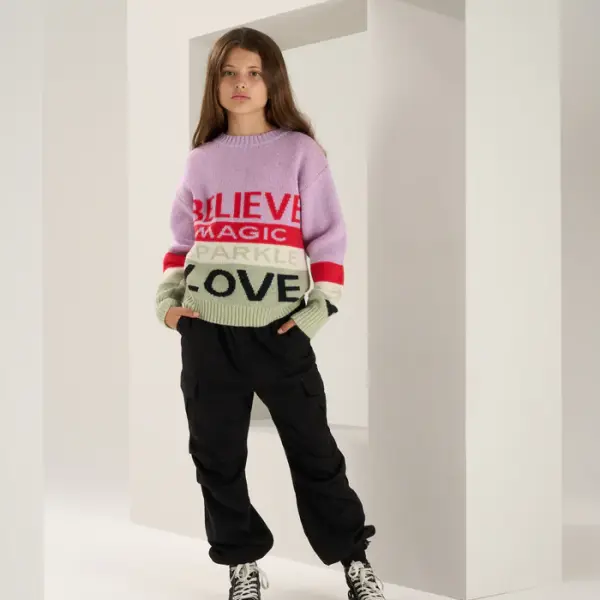 Norah Pink Believe Slogan Jumper