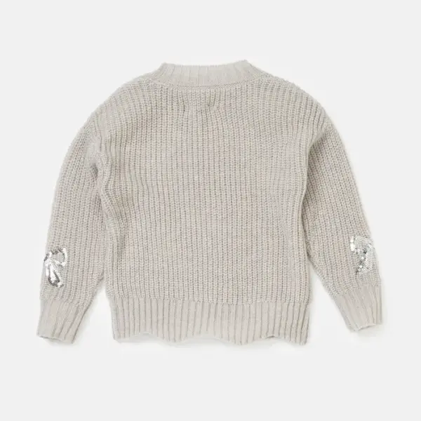 Esther Silver Sequin Bow Jumper