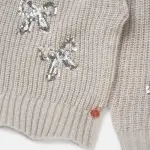 Esther Silver Sequin Bow Jumper
