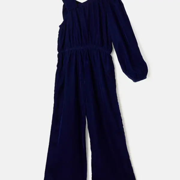 Thea Bow Shoulder Velvet Jumpsuit