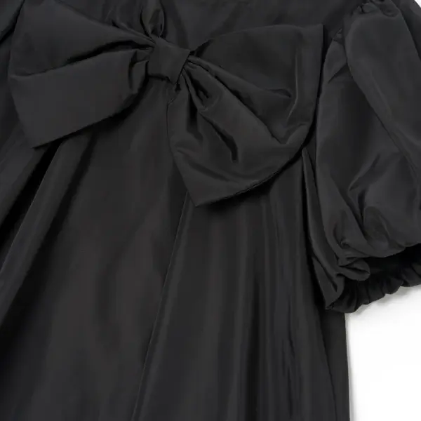 Nadia Black Bubble Hem Bow Dress