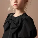 Nadia Black Bubble Hem Bow Dress