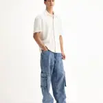 BAGGY FIT CARGO JEANS BAEY - BLUE