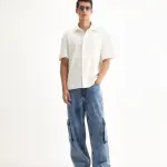 BAGGY FIT CARGO JEANS BAEY - BLUE