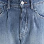 REGULAR FIT SOLID DENIM BAGG-2 - BLUE