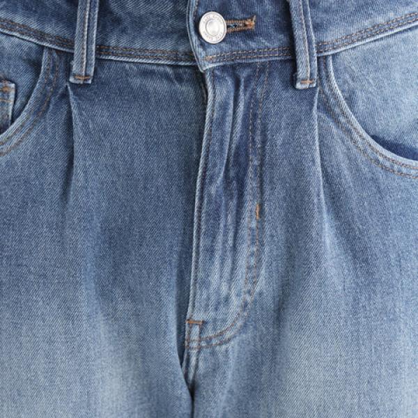 REGULAR FIT SOLID DENIM BAGG-2 - BLUE