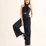 Black Pinstripe Suiting Pants