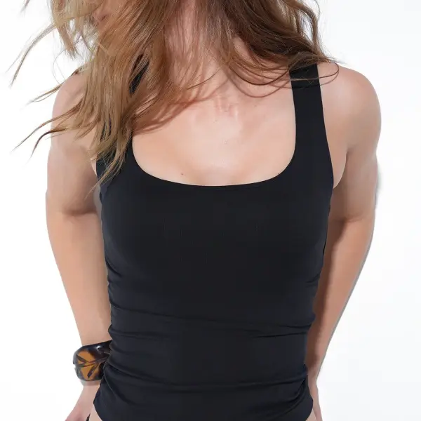 Black Polyamide Tank Top