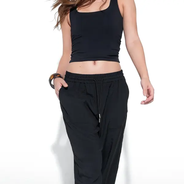 Black Polyamide Tank Top