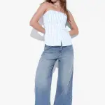Blue Striped Tube Shirt