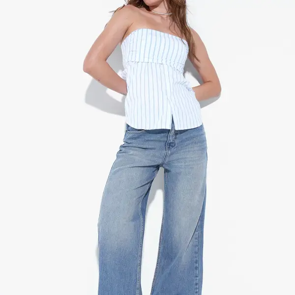 Blue Striped Tube Shirt