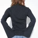 Black Striped Fitted Shirt