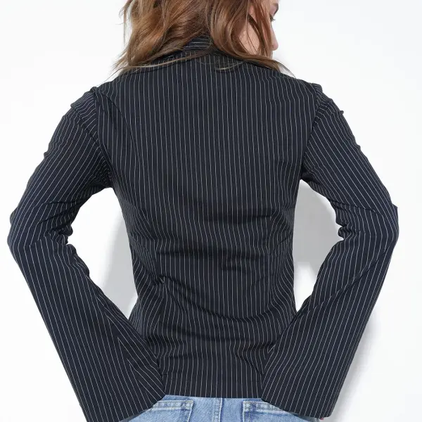 Black Striped Fitted Shirt