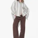 Beige Mismatch Fabric Shirt