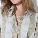 Beige Mismatch Fabric Shirt