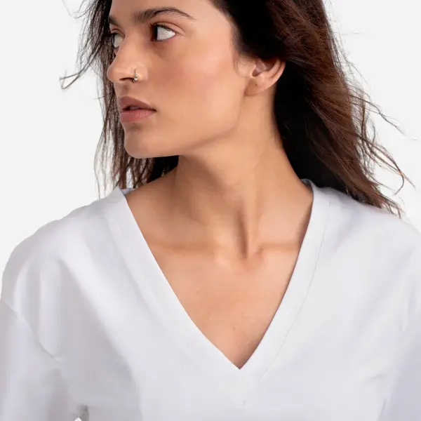 White V Neck T-Shirt