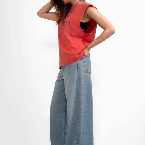 Mid Wash Baggy Jeans