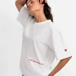 White Oversized T-Shirt With Embroidery