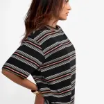 Striped Oversized T-Shirt In Black