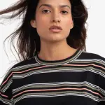 Striped Oversized T-Shirt In Black