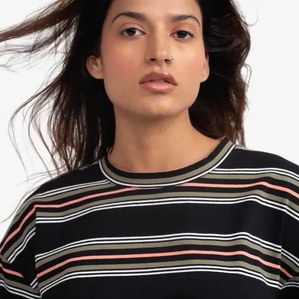 Striped Oversized T-Shirt In Black