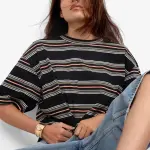 Striped Oversized T-Shirt In Black