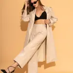 Cream Faux Leather Pants
