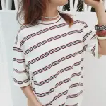 Striped Oversized T-Shirt In White