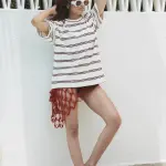 Striped Oversized T-Shirt In White