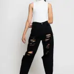 black ripped baggy jeans