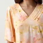 V-NECK PRINTED TOP ELARA - YELLOW