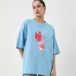 GRAPHIC PRINT OVERSIZED T-SHIRT ENOF - BLUE