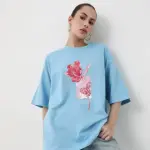 GRAPHIC PRINT OVERSIZED T-SHIRT ENOF - BLUE