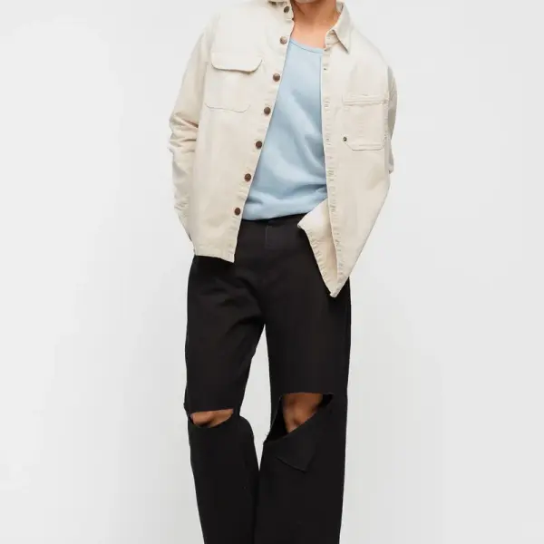 black box slit men's wide jeans