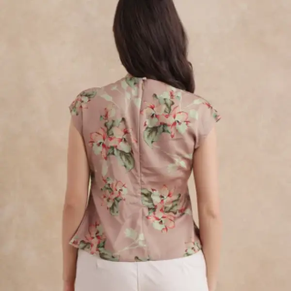 COWL NECK FLORAL PRINTED TOP GEDDLY - MULTI