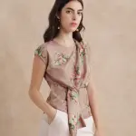 COWL NECK FLORAL PRINTED TOP GEDDLY - MULTI