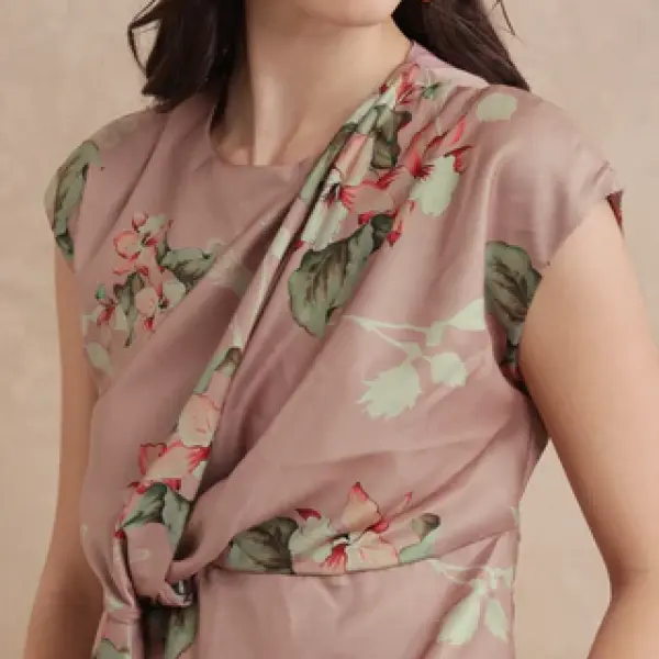 COWL NECK FLORAL PRINTED TOP GEDDLY - MULTI