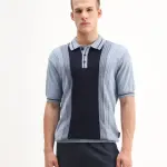 REGULAR FIT KNIT POLO GIFF - DUSKY BLUE