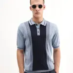 REGULAR FIT KNIT POLO GIFF - DUSKY BLUE